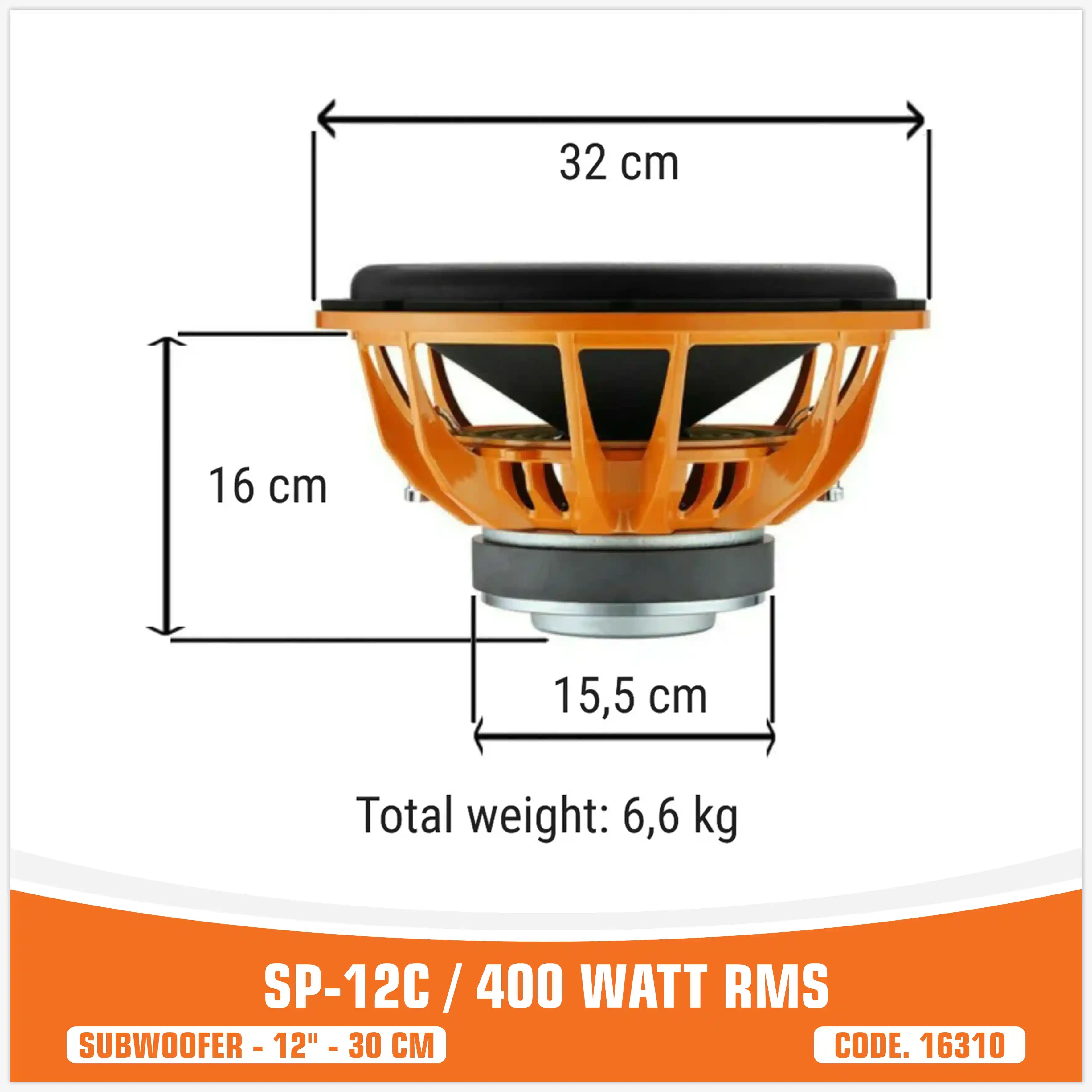 SP 12C SUBWOOFER 12"/30CM 400W RMS (UNIT PRICE)