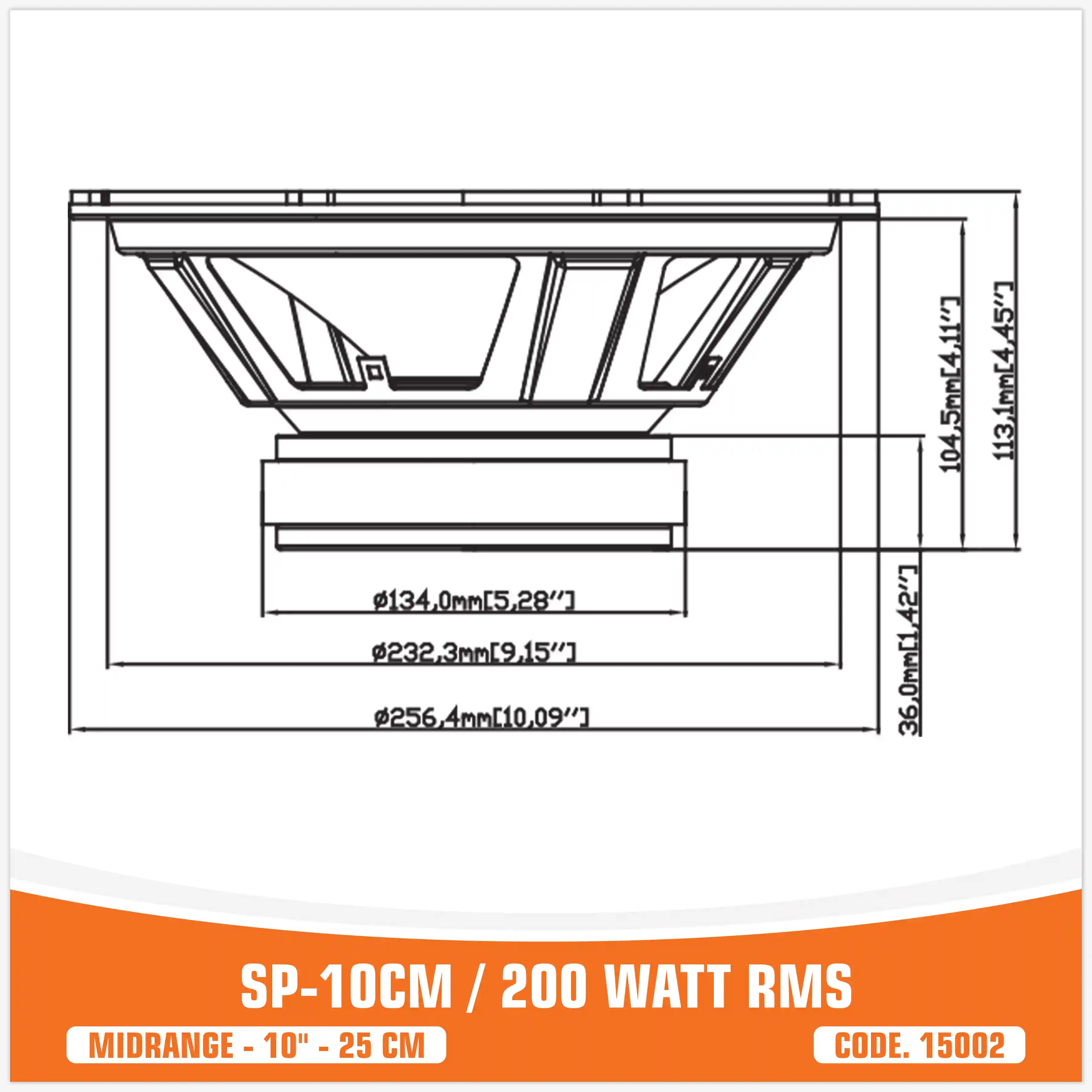SP 10CM MIDRANGE BEST SELLER 10"/25CM 200W RMS (PAIR PRICE)