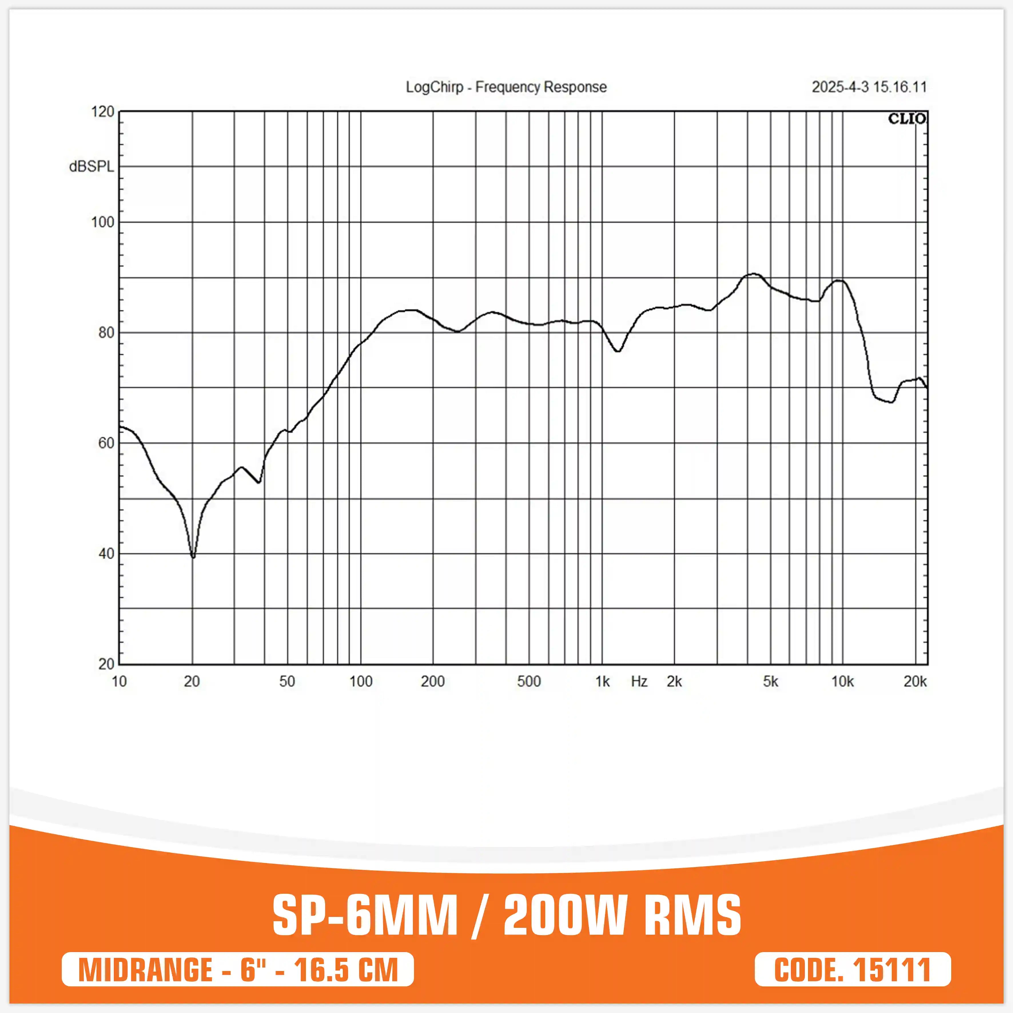 SP 6MM MIDRANGE EXTREME 6,5"/16,5CM 200W RMS (PAIR PRICE) NEW MODEL 2025