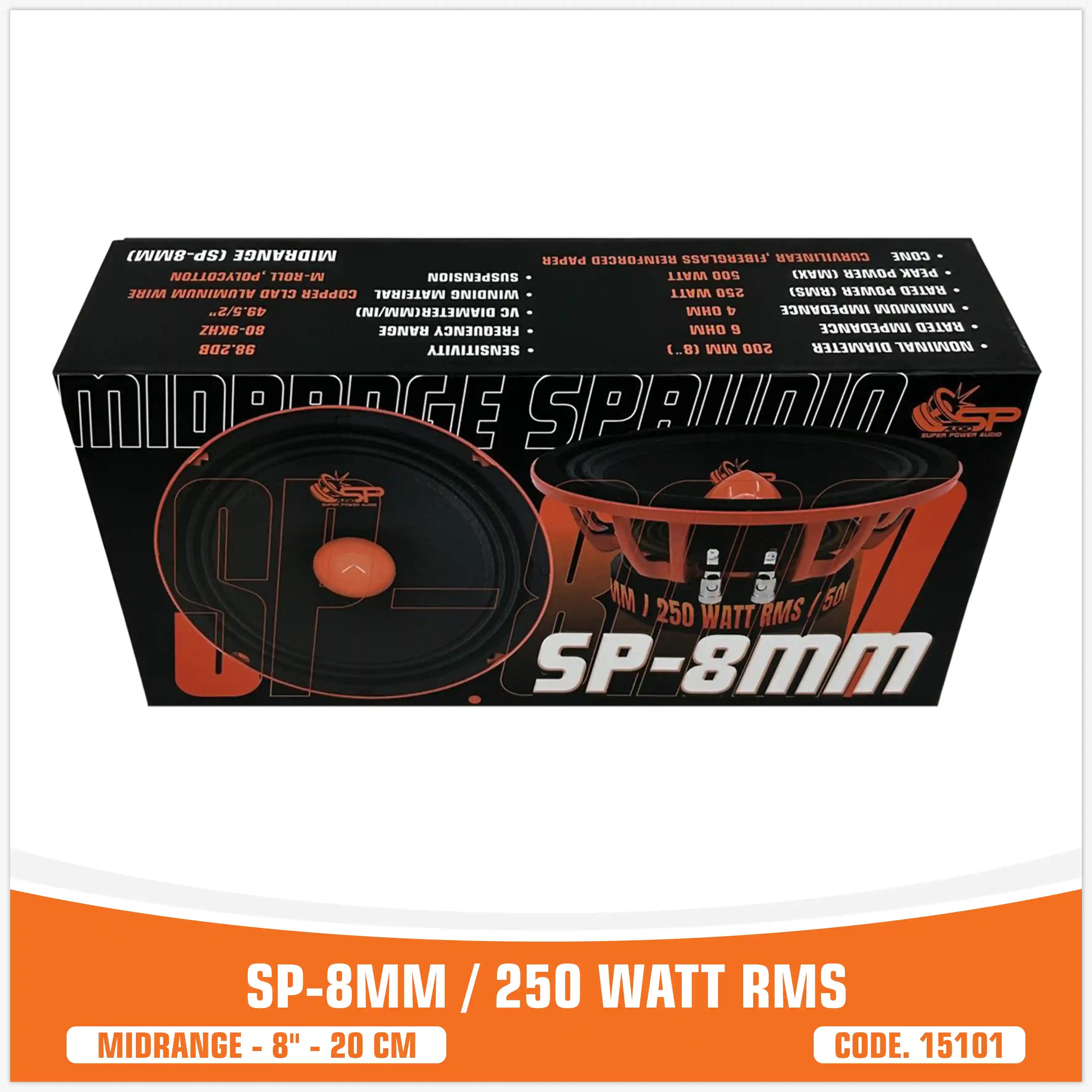 SP 8MM MIDRANGE EXTREME 8"/20CM 250W RMS (PAIR PRICE) NEW MODEL 2025
