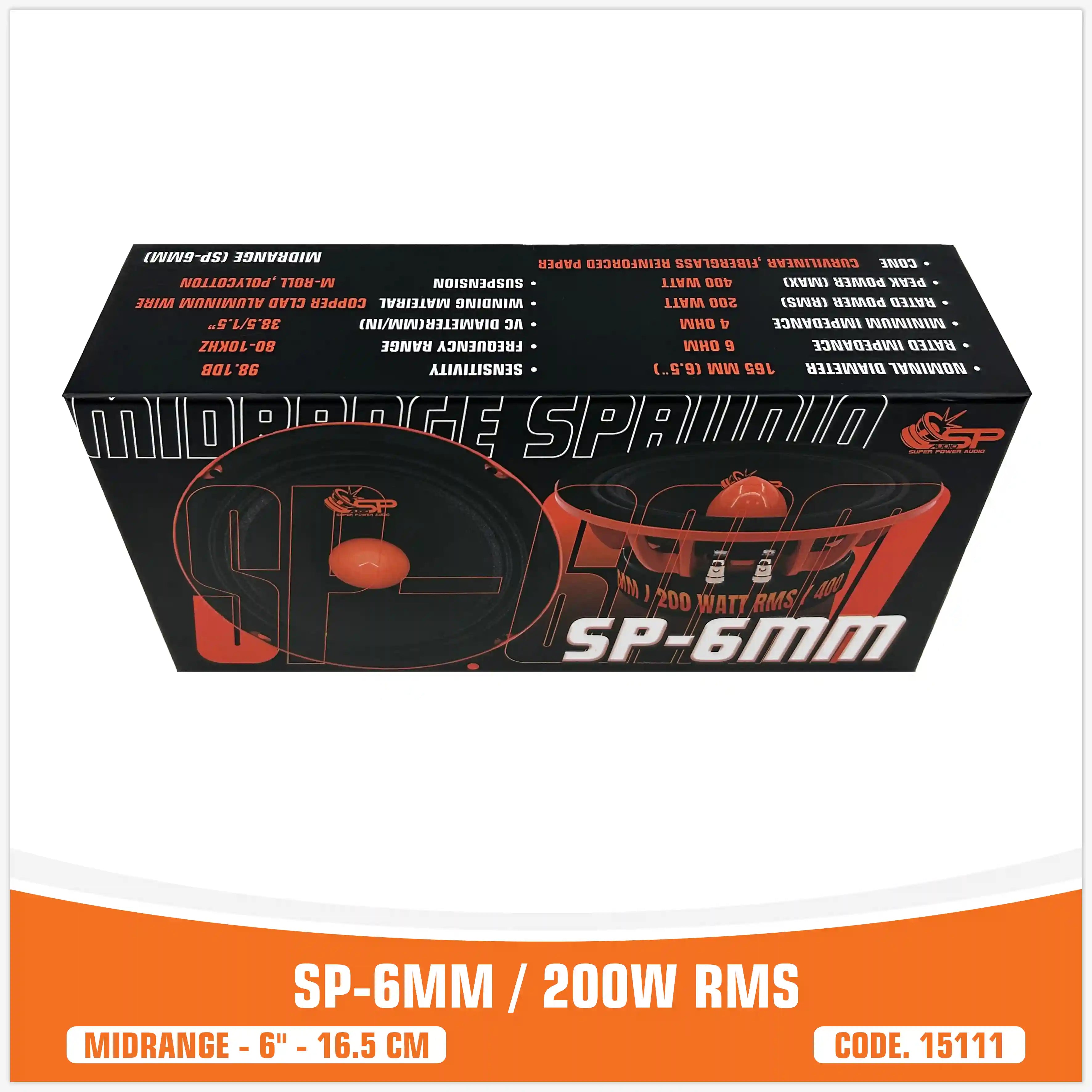 SP 6MM MIDRANGE EXTREME 6,5"/16,5CM 200W RMS (PAIR PRICE) NEW MODEL 2025