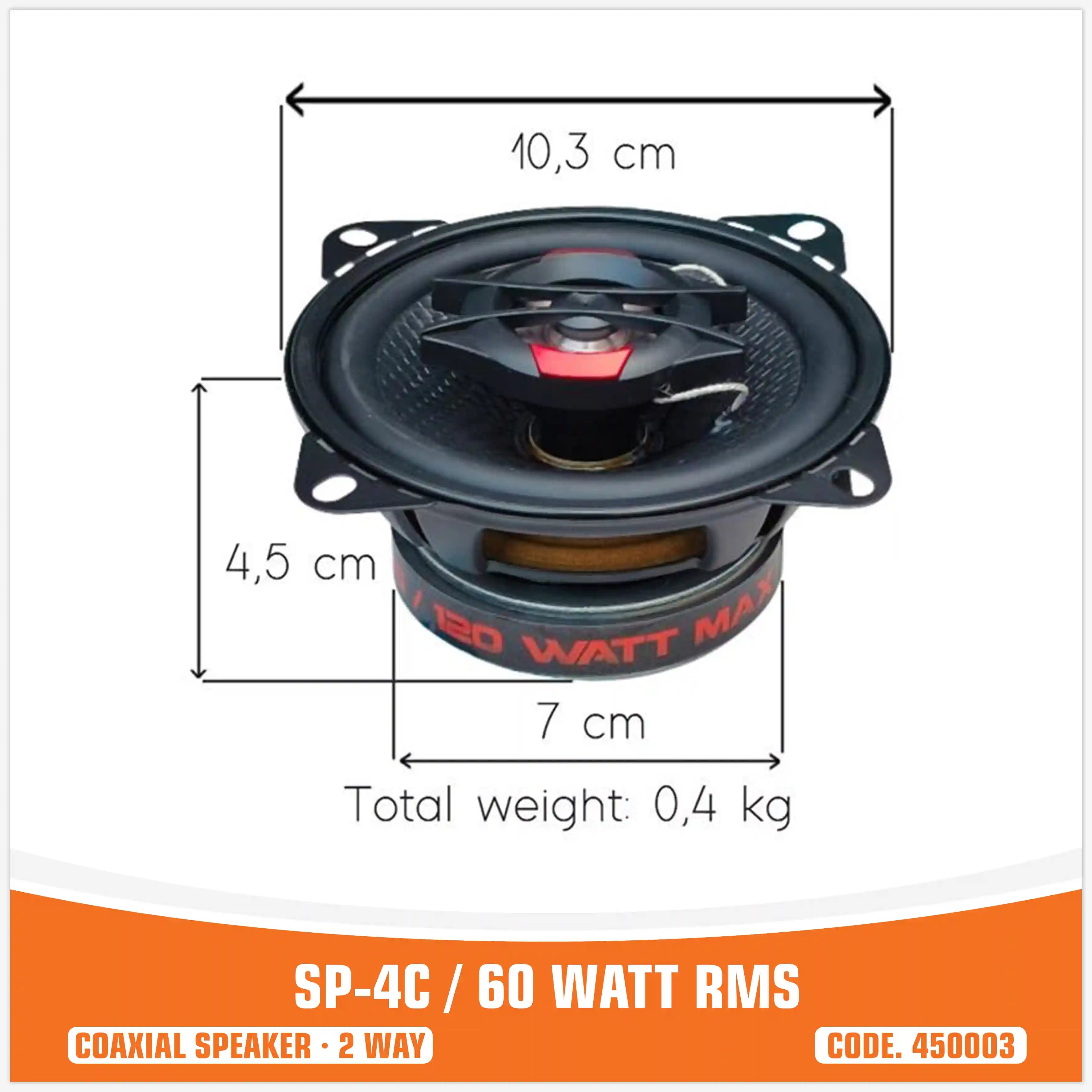 ลำโพงโคแอกเชียล SP 4C ขนาด 4"/10 ซม. (ราคาต่อคู่)