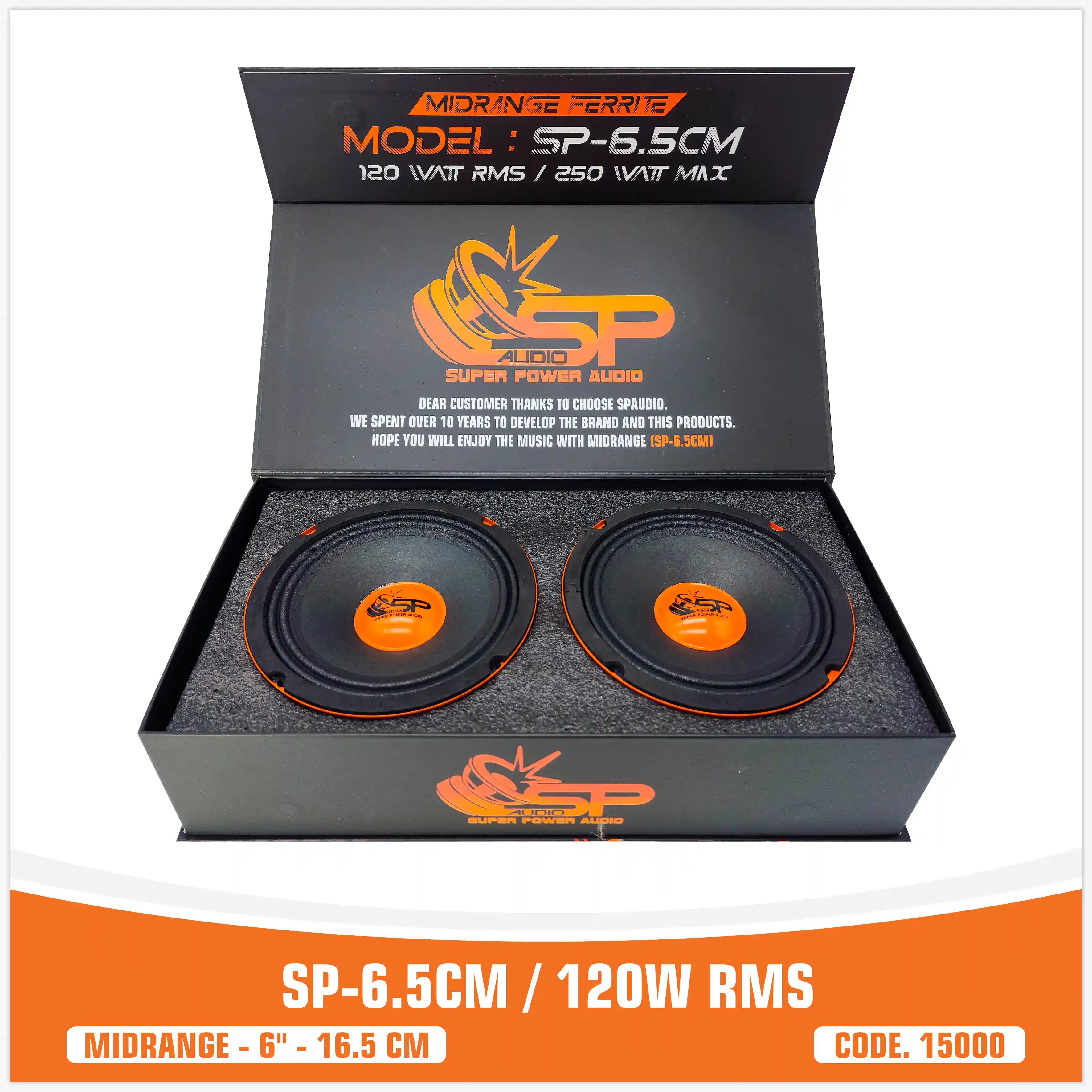 SP 6.5CM MIDRANGE BEST SELLER 6,5"/16,5CM 120W RMS (PAIR PRICE)