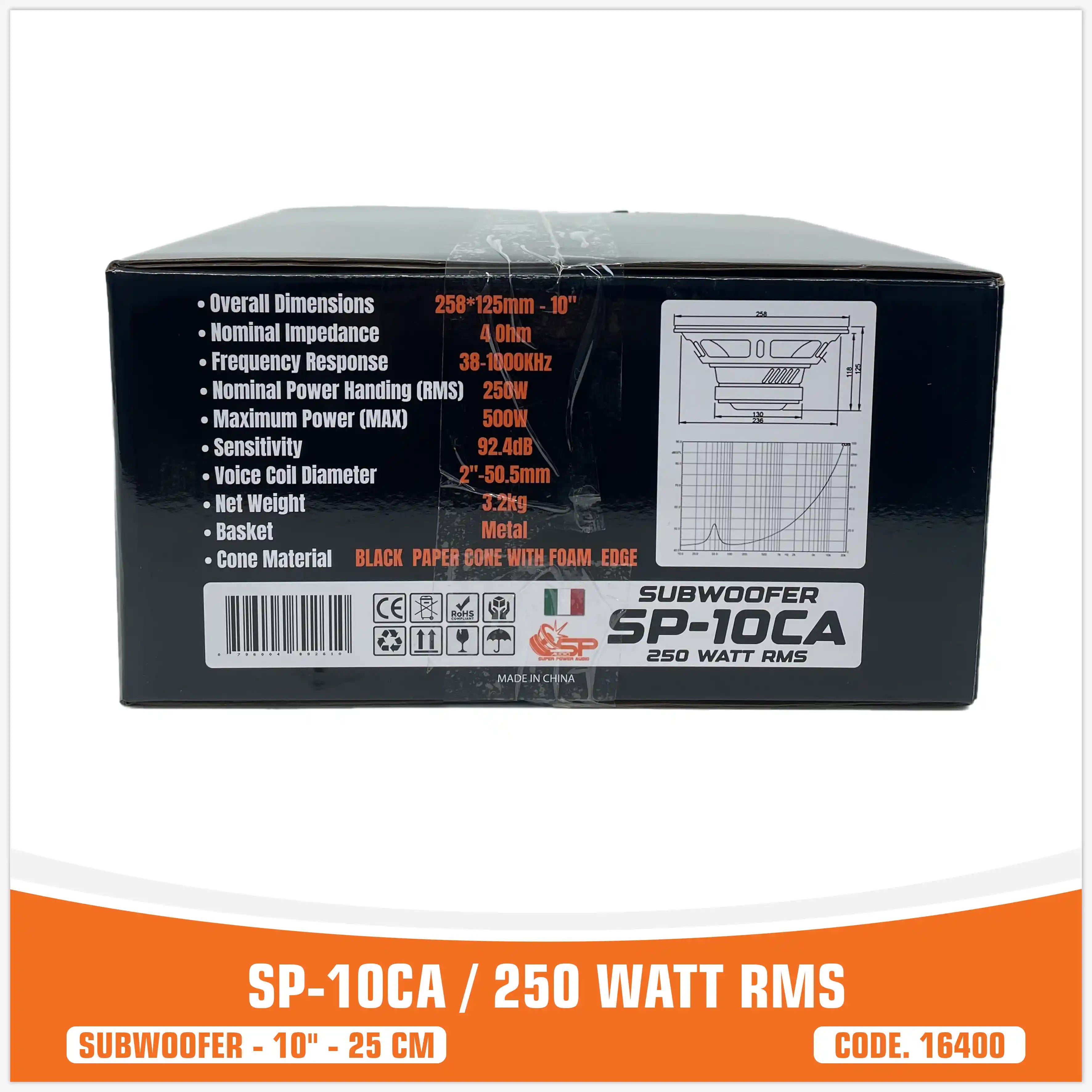 SP 10CA ENTRY LEVEL SUBWOOFER 10"/25CM 250W RMS (UNIT PRICE)
