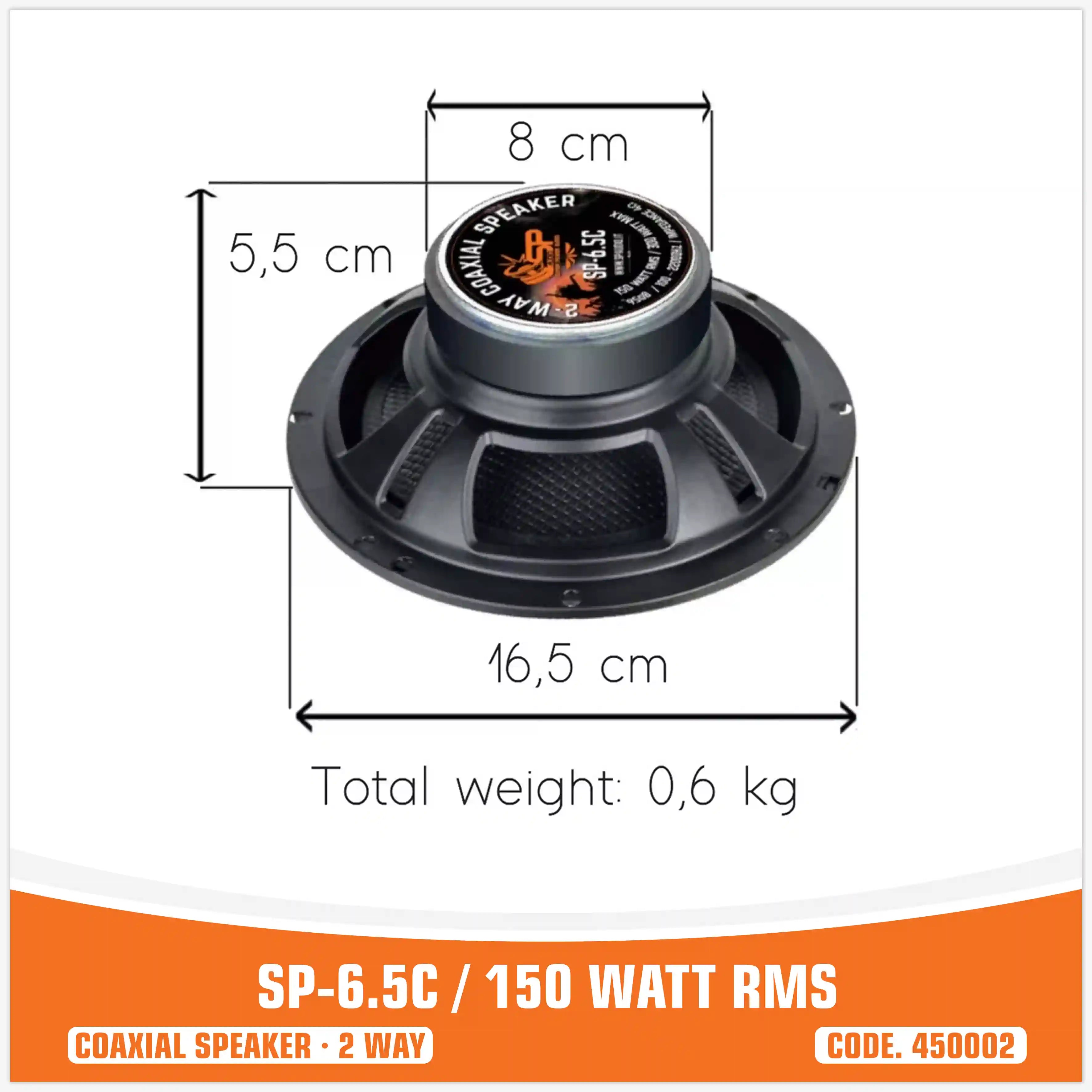 SP 6.5C COAXIAL SPEAKERS 6.5"/16.5CM (PAIR PRICE)