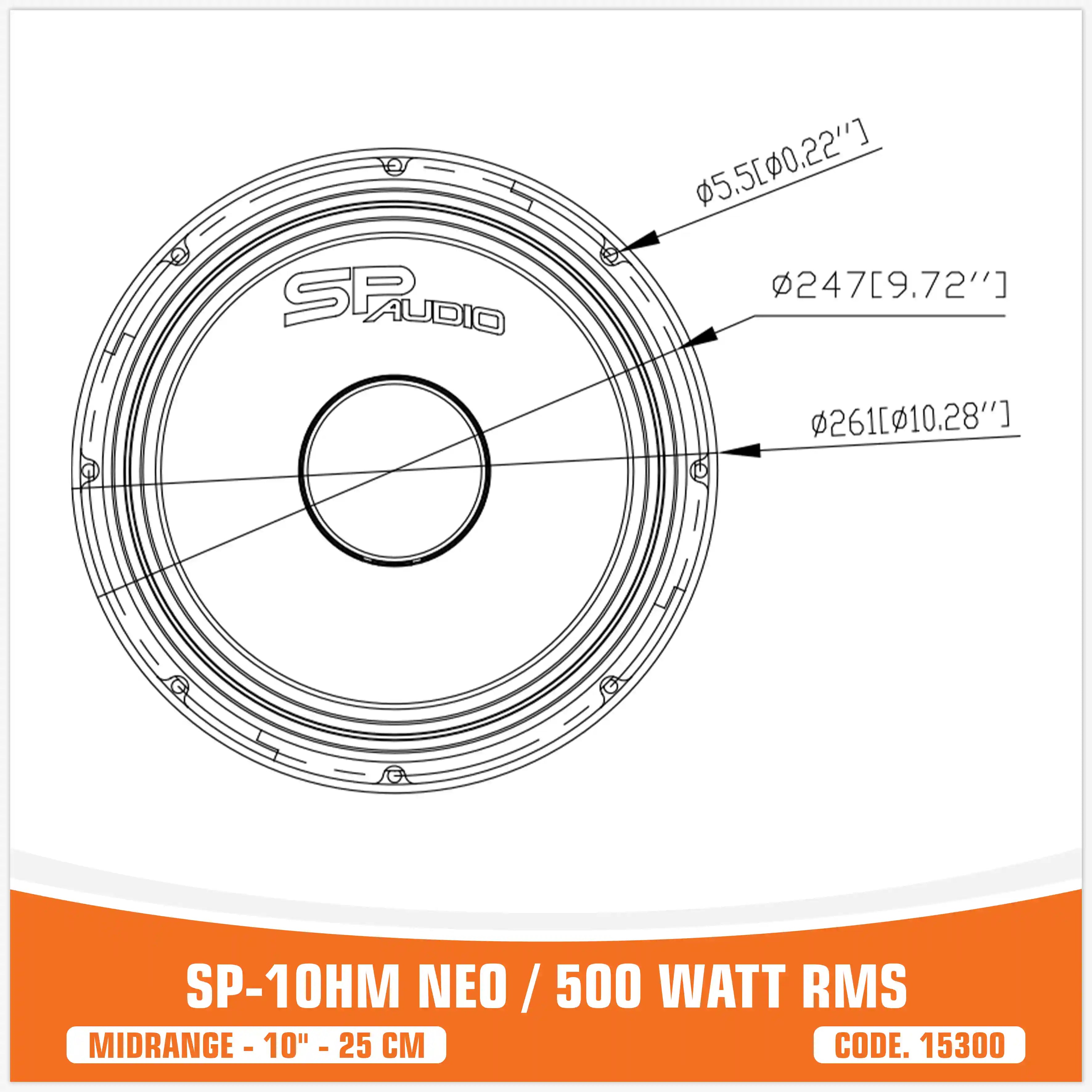 SP 10HM NEW MIDRANGE EXTREME 10"/25CM NEO MAGNET (UNIT PRICE)