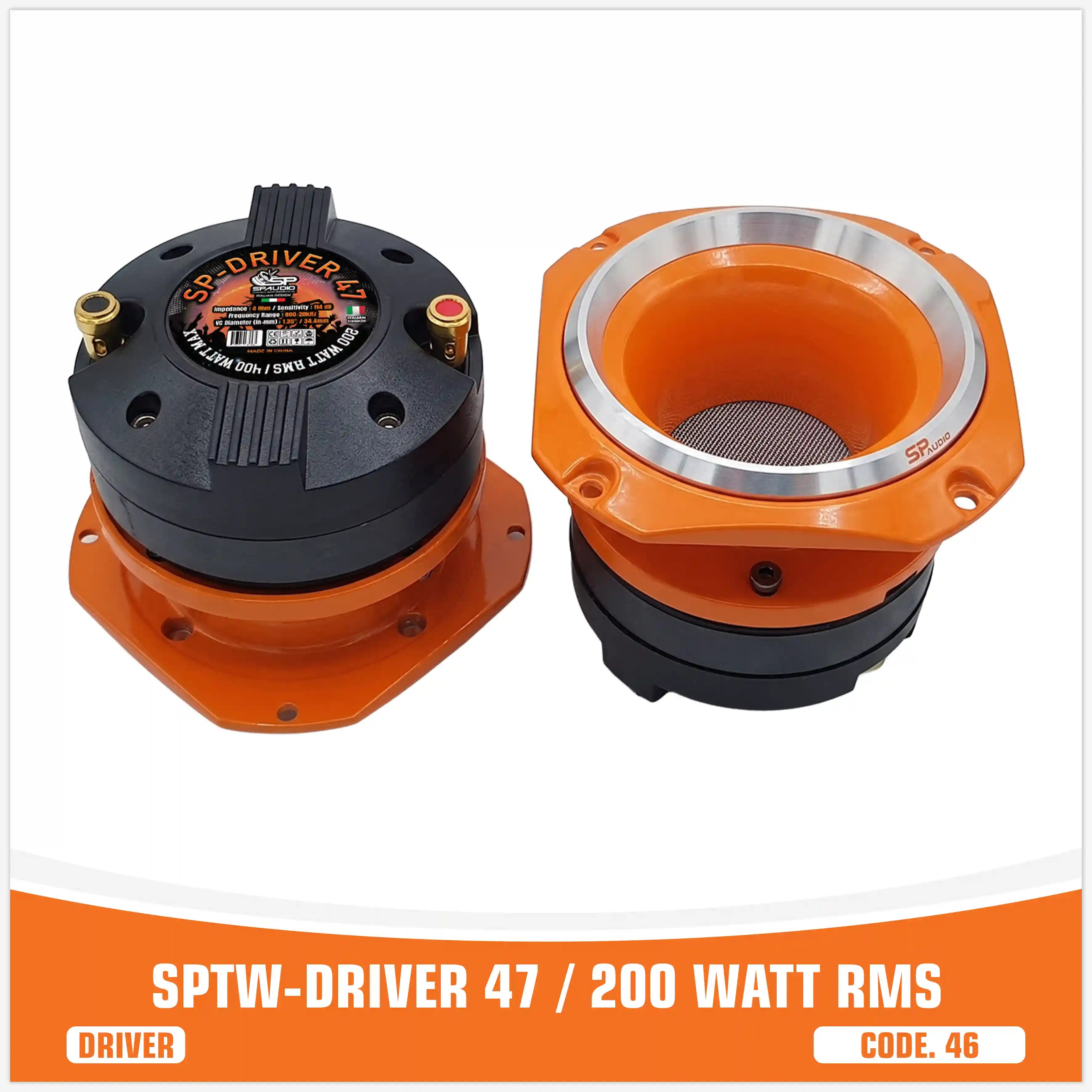 SP DRIVER 47 COMPLETE DRIVER WITH HORN 200W RMS (PAIR PRICE)