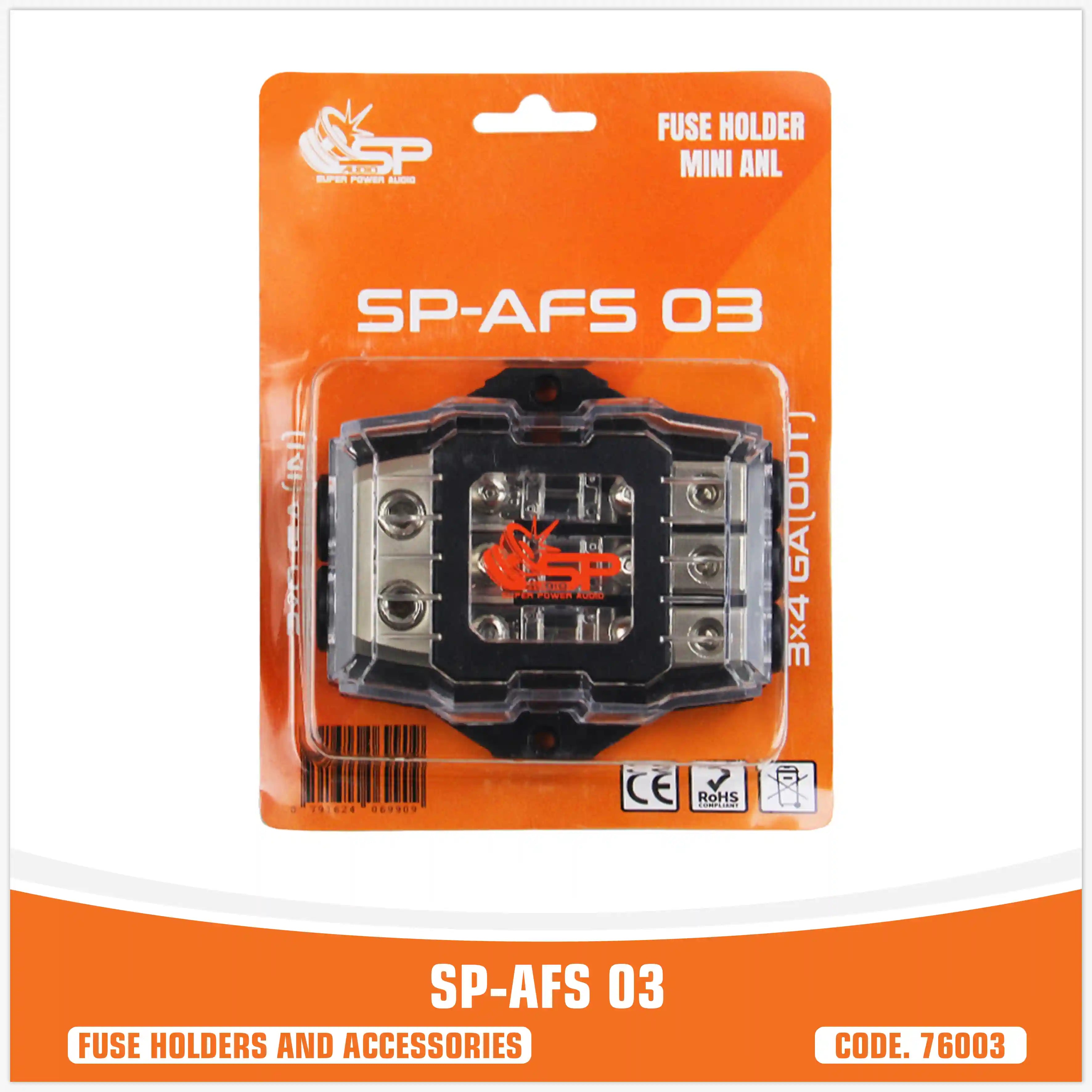 SP AFS 03  FUSEHOLDER MINI ANL 2x0GA IN 3x4GA  OUT