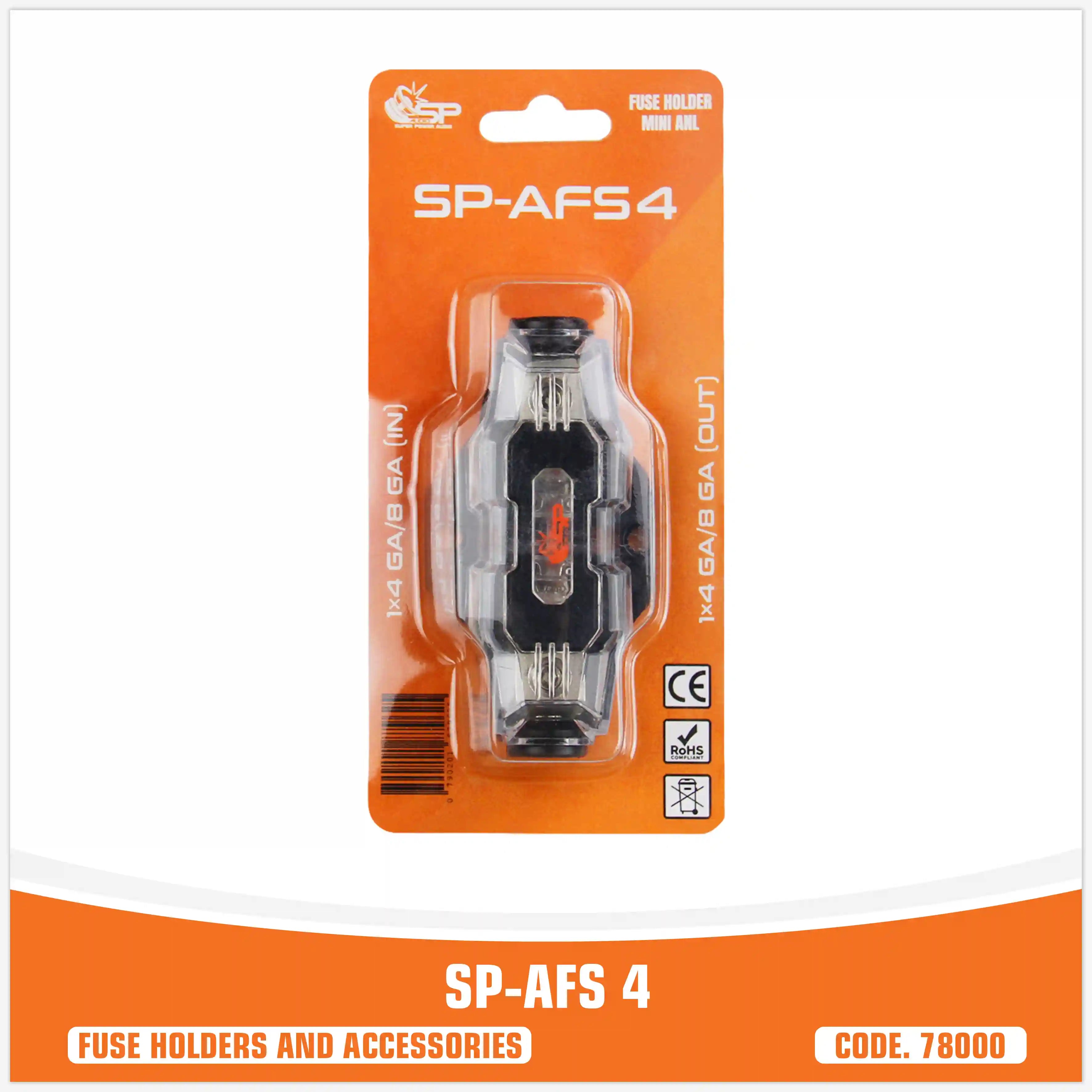 SP AFS4  FUSEHOLDER MINI ANL 1x4GA/8GA IN + 1x4/8 GA  OUT