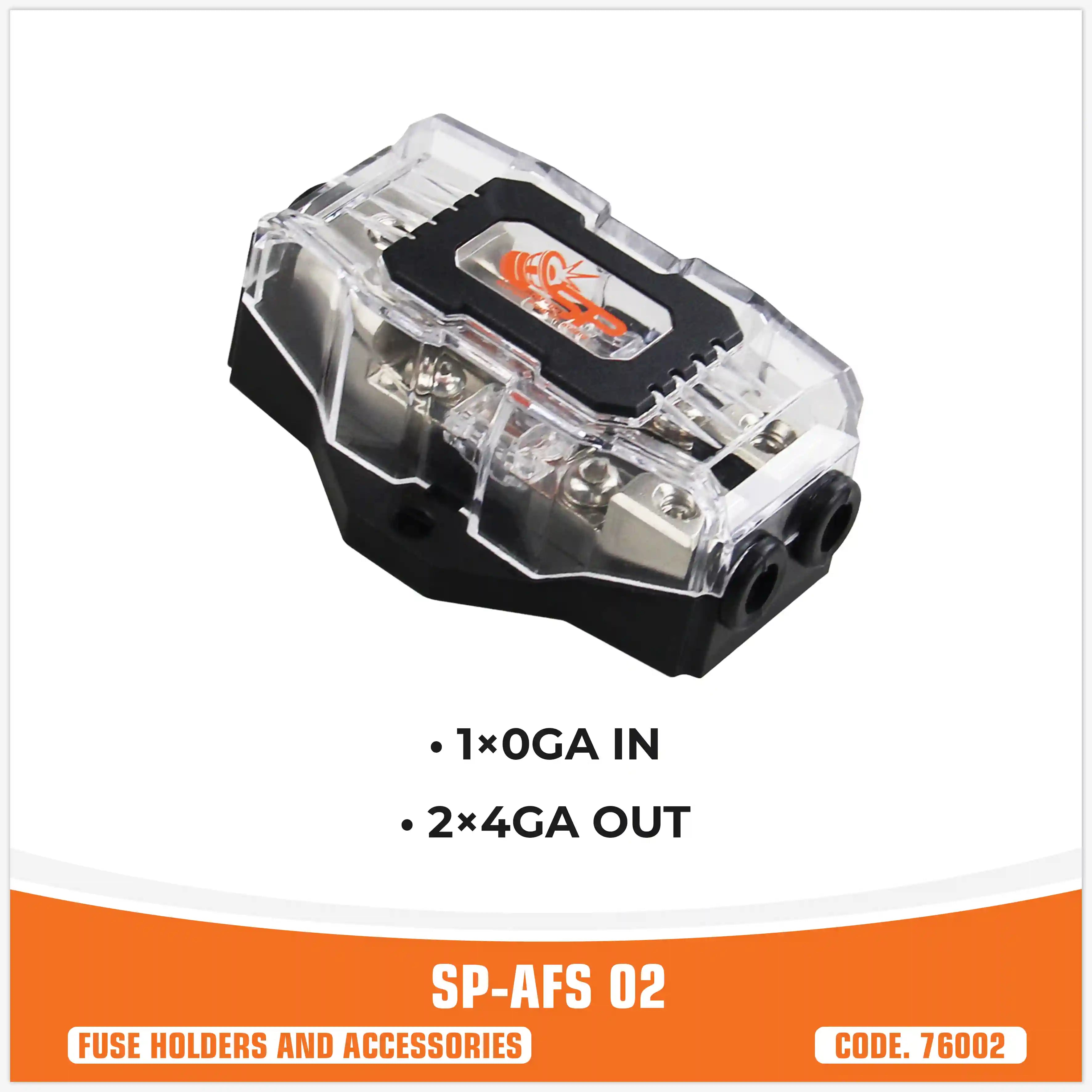 SP AFS 02  FUSEHOLDER MINI ANL 1x0Ga IN + 2x4 GA  OUT