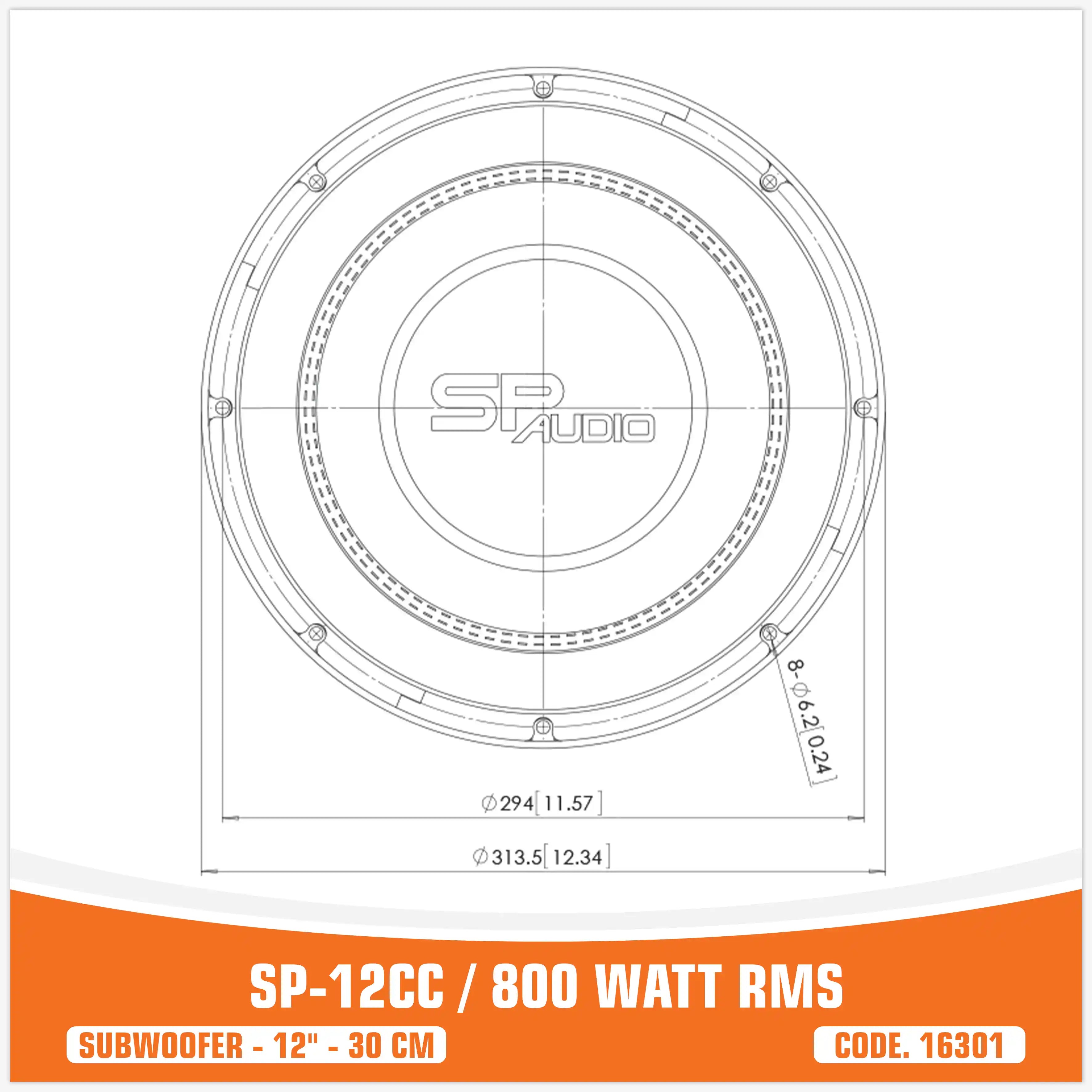 SP 12CC SUBWOOFER 12"/30CM 800W RMS (UNIT PRICE)