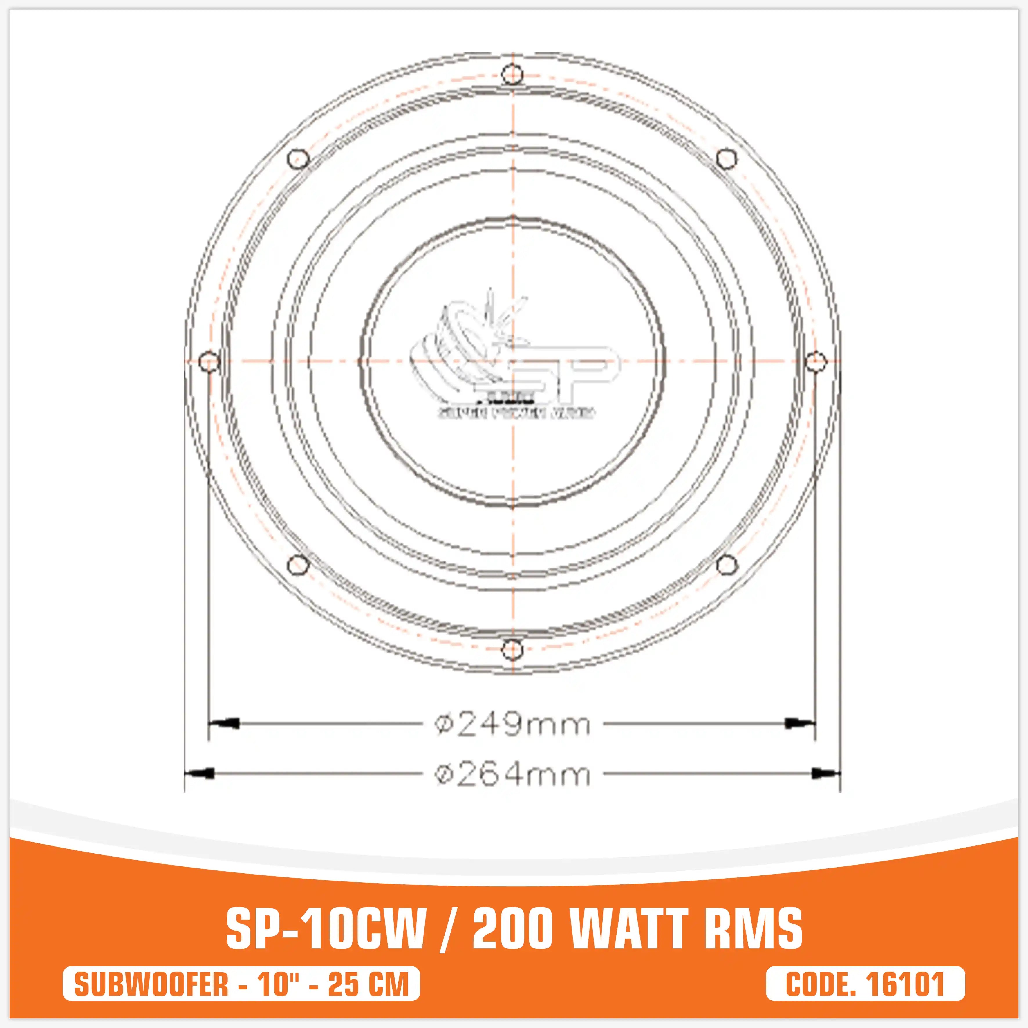 SP 10CW ENTRY LEVEL SUBWOOFER 10"/25CM 200W RMS (UNIT PRICE)