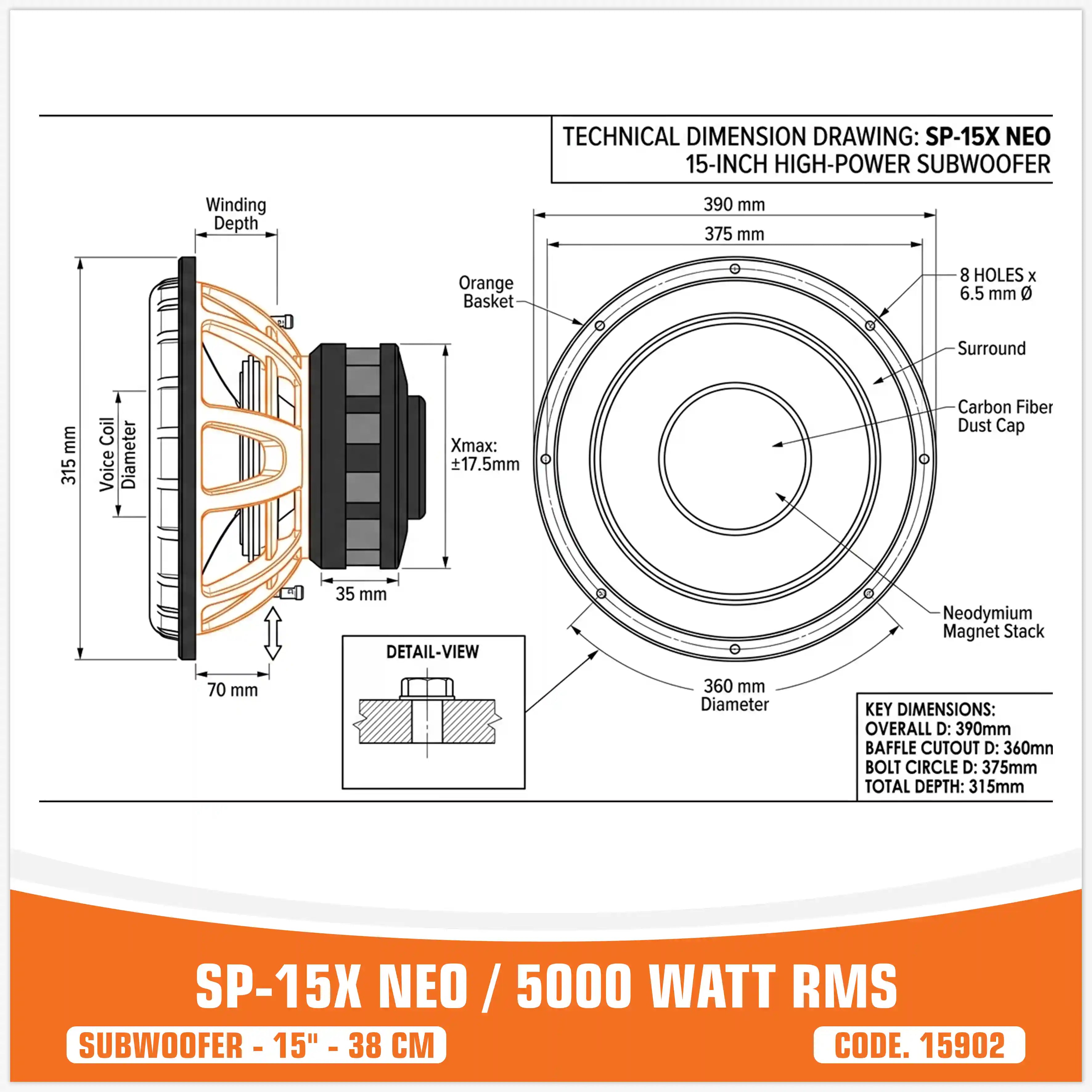 SP-15X NEO . 5000 WATT RMS (PRICE UNIT)