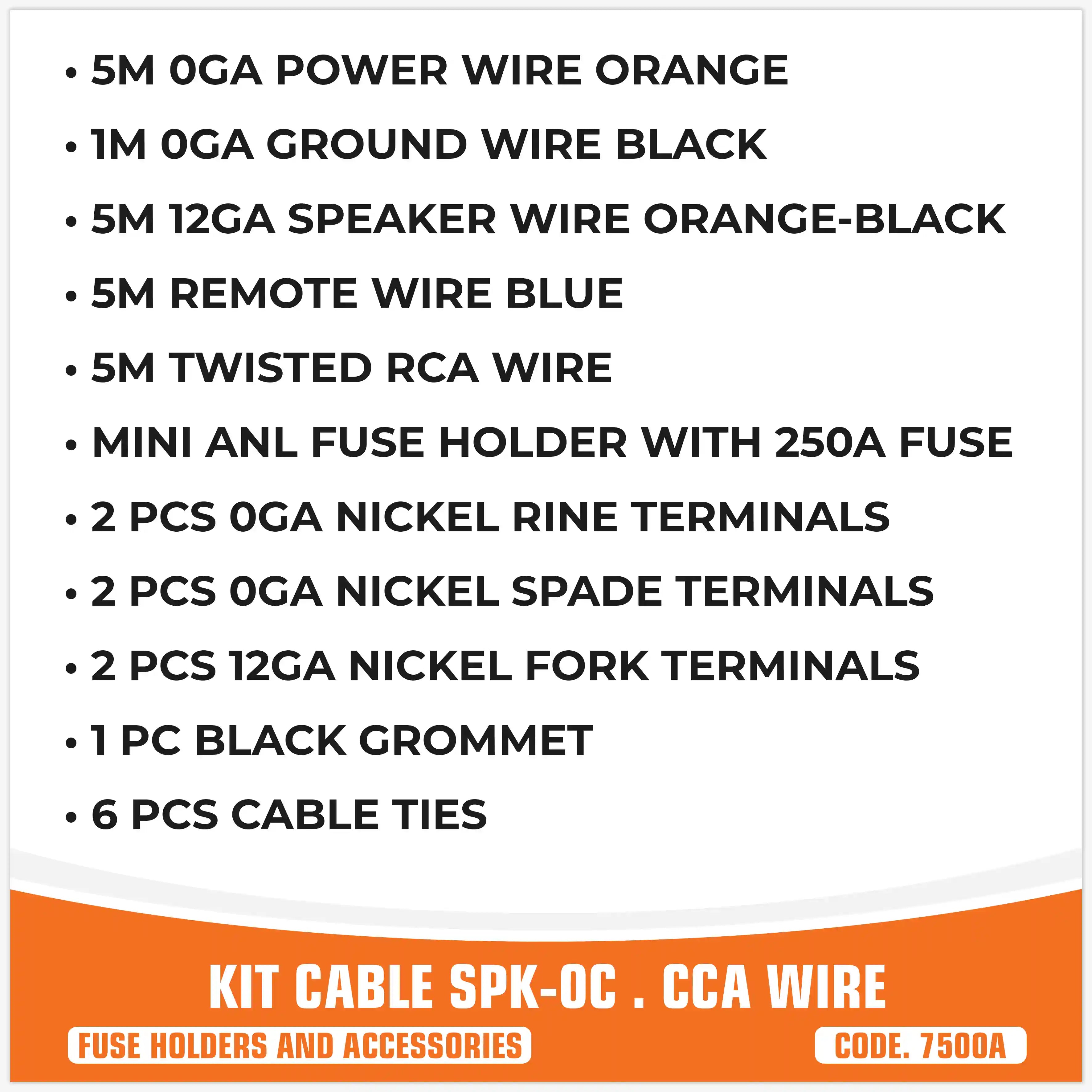 SP KIT CABLE 0 AWG CCA (PRICE FOR PACK)