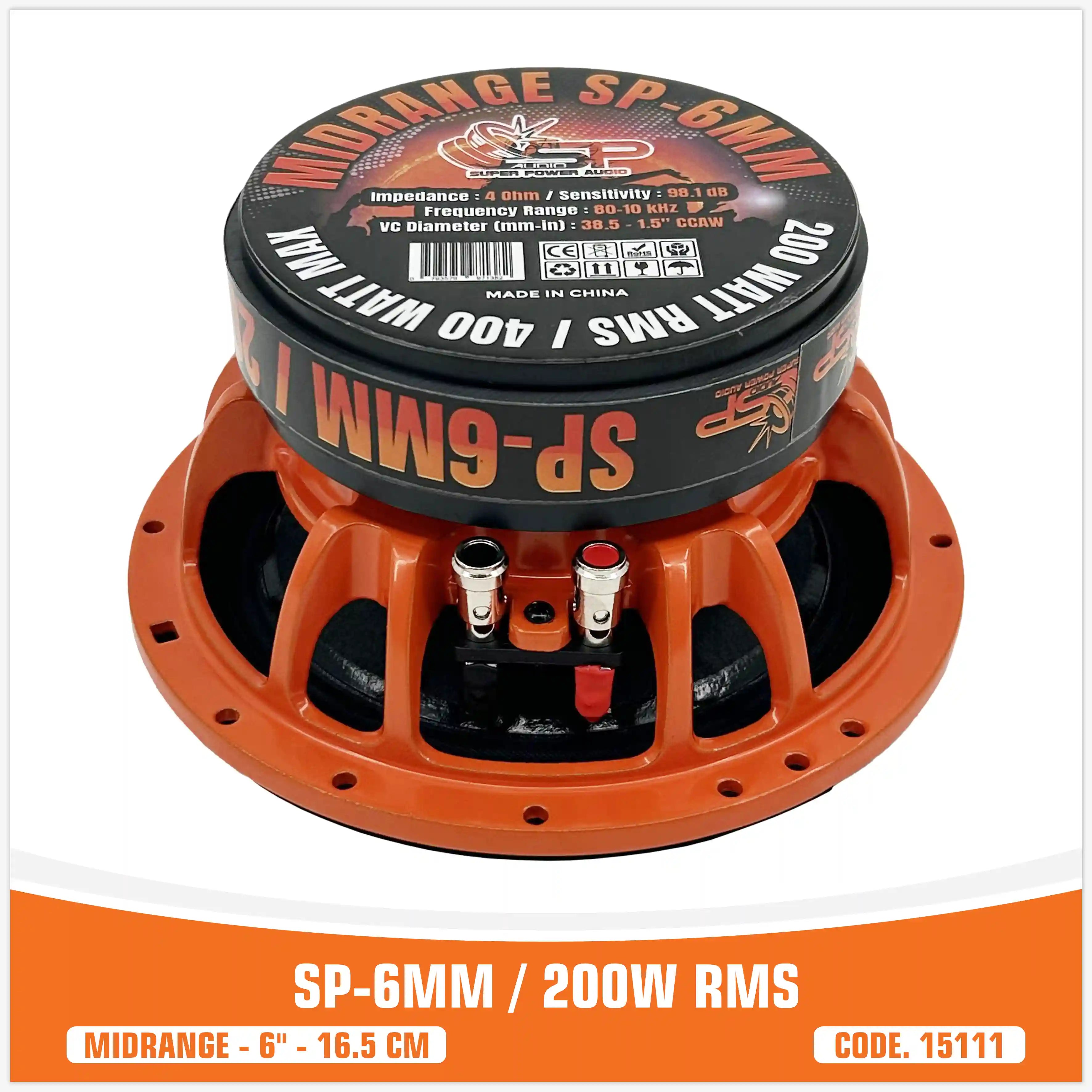SP 6MM MIDRANGE EXTREME 6,5"/16,5CM 200W RMS (PAIR PRICE) NEW MODEL 2025