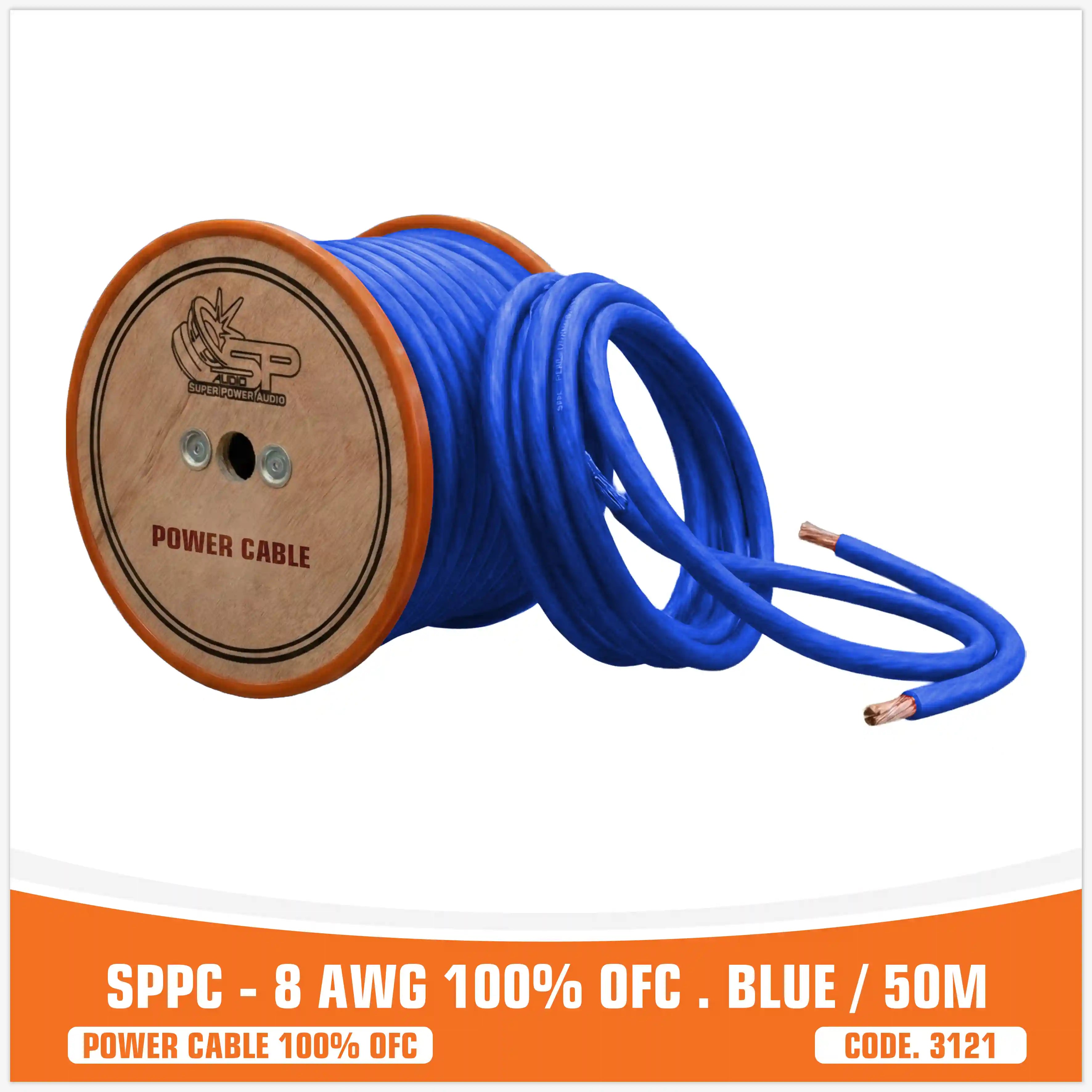 SP-8AWG 100% OFC BLUE . 50M
